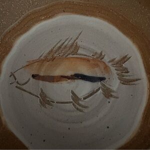 Handcrafted Studio Pottery Koi Fish Dish Ceramic 5” Trinket Plate
